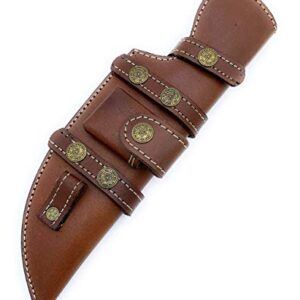 11" long custom handmade leather sheath for 6–6.5" blade tracker knife 2-2.3" wide