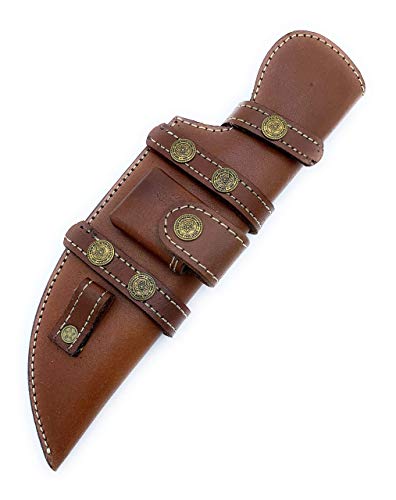 11" long custom handmade leather sheath for 6–6.5" blade tracker knife 2-2.3" wide