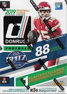 2019 panini donruss nfl football blaster box (88 cards, one exclusive memorabilia card per box)