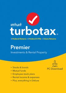 [old version] turbotax premier + state 2019 tax software [pc download]