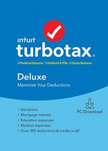 [old version] turbotax deluxe + state 2019 tax software [pc download]