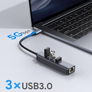 USB C to Ethernet Adapter, Vilcome RJ45 to USB C Thunderbolt 3/Type-C Gigabit Ethernet LAN Network Adapter, Compatible for MacBook Pro 2021/2020/2019/2018/2017, MacBook Air, Dell XPS and More