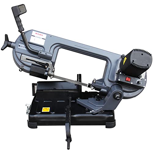 KAKA INDUSTRIAL BS-150 Portable Metal Cutting Bandsaw,5.9x5.5in Variable Speed Bandsaw,Angled Cut From 0-45 Degrees,Bench Band Saw 110V-60HZ-1PH