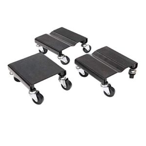 parts-diyer auto wheel dolly dollies set of 3 car dollies, 1500lbs capacity car tire repair tools, moving rollers anti-slip movers creepers, black body hammers and dollies