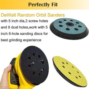 5 Inch 8-Hole Replacement Sander Pads for Dewalt Sander, 5" Hook and Loop Sanding Backing Pads for DeWalt DW420 DW421 DW422 DW423 DW426 D26451 Random Orbital Sander, 1-Pack