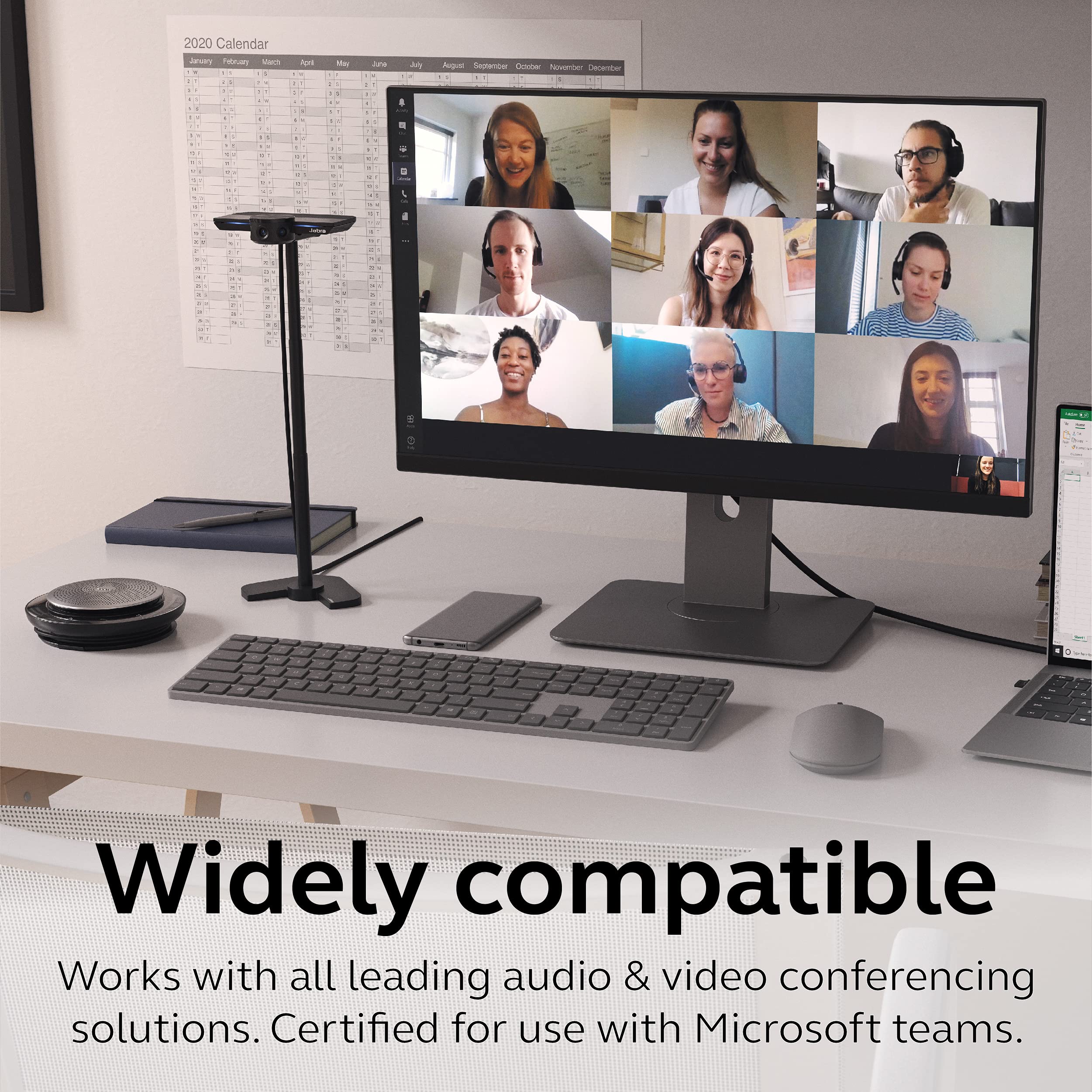 Jabra PanaCast – Intelligent 180° Panoramic-4K Huddle Room Video Camera – Inclusive Video Conferencing Camera with Full Room Coverage, Easy to Set-Up Wide Angle Webcam for Streaming