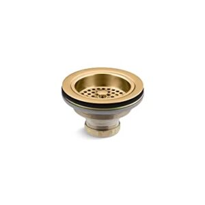 Kohler 8799-2MB 8799-2BZ Duostrainer Sink Drain and Strainer, Vibrant Brushed Moderne Brass Small