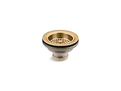 Kohler 8799-2MB 8799-2BZ Duostrainer Sink Drain and Strainer, Vibrant Brushed Moderne Brass Small