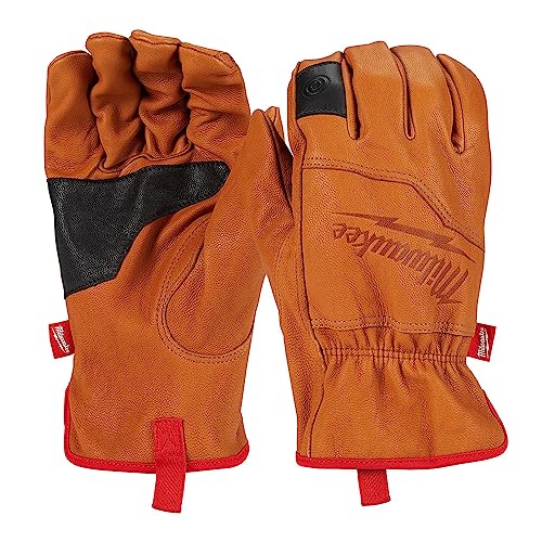 Milwaukee Tools Soft Top Grain Goatskin Leather Work Gloves (Large), Brown (48-73-0012)