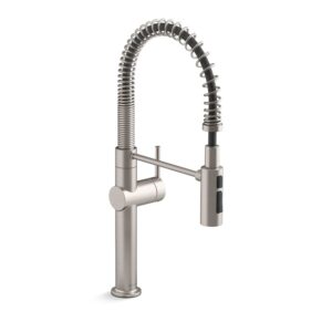 Kohler K-22973-VS Crue Kitchen Sink Faucet, Pre-Rinse Kitchen Faucet, Commercial Faucet, Vibrant Stainless, 2X-Large