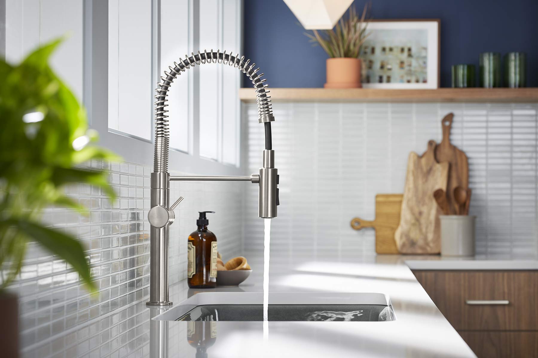 Kohler K-22973-VS Crue Kitchen Sink Faucet, Pre-Rinse Kitchen Faucet, Commercial Faucet, Vibrant Stainless, 2X-Large