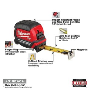 MILWAUKEE 25Ft Compact Magnetic Tape Mea