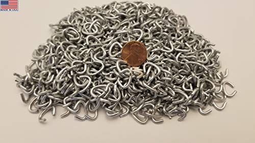 3/8 Galvanized Steel Hog Rings for Rabbit Cages, Traps, Fencing, Sausage Casings, (500 Bulk Pack)