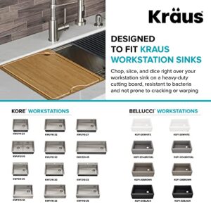 KRAUS Kore Solid Bamboo Cutting Board for Workstation Kitchen Sink (16 3/4 in. x 12 in.), KCB-WS103BB