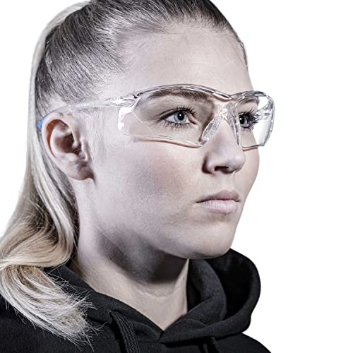 SolidWork Safety Glasses Clear Lens with Side Shields, Anti Fog, Anti Scratch, Anti-Glare, Protective Eyewear for Men & Women