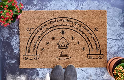 Speak Friend And Enter V3 - Lord of the Rings - Hobbit - Personalized Doormat - Wedding Gift - Housewarming Gift (24" x 16")