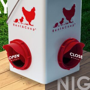 RentACoop Chick2Chicken 5lb 2-Port Feeder - Includes Anti-Roost Lid and Slider Port Covers - Suitable for Quail, Pigeons, Doves, Chicks, and Adult Chickens