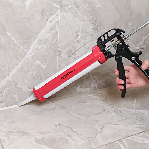 Amazon Basics Heavy Duty Sealant Caulking Gun -310ml/10oz - 12:1 Thrust Ratio, Aluminum handle