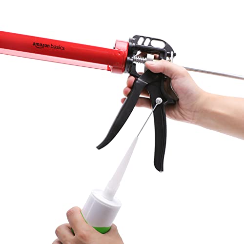 Amazon Basics Heavy Duty Sealant Caulking Gun -310ml/10oz - 12:1 Thrust Ratio, Aluminum handle