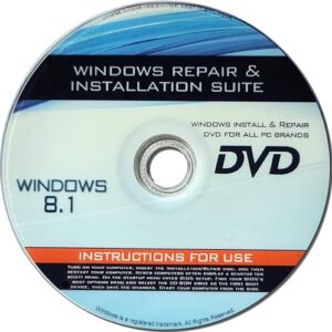 recovery, repair & re-install disc compatible with win 8.1 32/64 bit