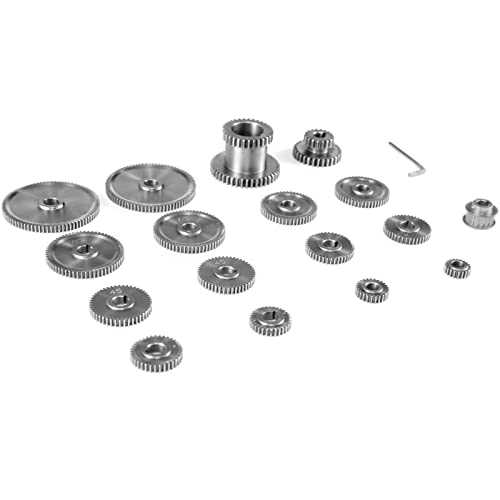 Mophorn 17pcs/Set CJ0618 Lathe Mini Lathe Gears Metal Cutting Machine Gears Lathe Gears Metal Exchange Gear (17pcs/Set)