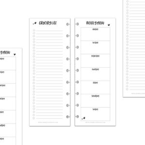 betternote skinny menu grocery list refill for disc notebooks, fits the happy planner, levenger circa, tul, staples arc, inkwell press, whimsy (11-disc, 8.5"x11")