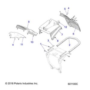 Polaris Snowmobile Mid Flap Cooler Cover, Genuine OEM Part 5450776, Qty 1