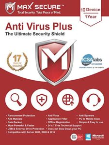 max secure software antivirus plus for pc 2019 | 10 device | 1 year [pc online code]