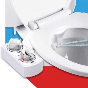 butt buddy spa - bidet toilet seat attachment & fresh water sprayer (cool & warm temperature control | easy setup, universal fit, non-electric | dual-nozzle cleaning, adjustable pressure, female wash)