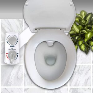 BUTT BUDDY Spa - Bidet Toilet Seat Attachment & Fresh Water Sprayer (Cool & Warm Temperature Control | Easy Setup, Universal Fit, Non-Electric | Dual-Nozzle Cleaning, Adjustable Pressure, Female Wash)