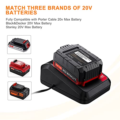 20V PCC692L PCC691L Charger for Porter Cable Charger PCC680L PCC681L PCC682L PCC685L PCC685LP PCC699L 20V MAX Lithium Battery LBXR20 LBXR2020 LB2X4020-OPE