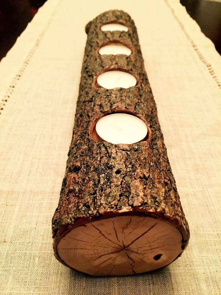 Tree Wood Log Branch Tealight Candle Holder