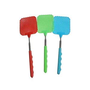 uuyyeo 3 pcs colorful extendable fly swatter plastic large fly swatter manual swat pest