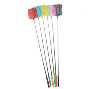 UUYYEO 3 Pcs Colorful Extendable Fly Swatter Plastic Large Fly Swatter Manual Swat Pest