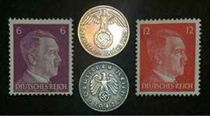 de 1939 rare ww2 german coins & unused stamps world war 2 authetic artifacts perfect circulated coins
