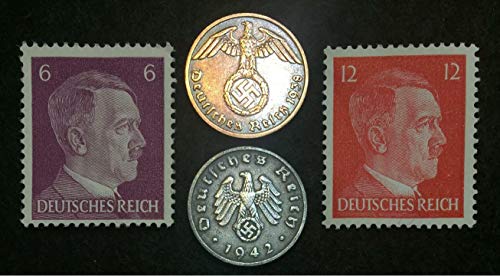 DE 1939 Rare WW2 German Coins & Unused Stamps World War 2 Authetic Artifacts Perfect Circulated Coins