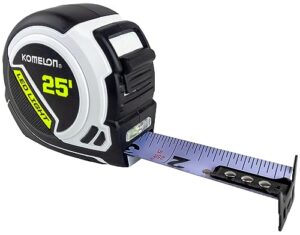 komelon led light tape measure, white/black - 25ft. - 25led
