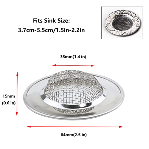 Antrader Kitchen Sink Strainer,2.5" Large Wide Rim Stainless Steel Mesh Basket Filter Trap, Fit Most 1.5-2.2 Inch Kitchen Drains