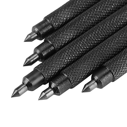 Walfront 5Pcs Pocket Alloy Scriber Scribe Pen with Carbide Tip for Ceramic/Metal/Glass Plate