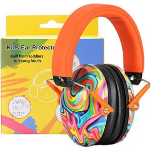 prohear 032 kids ear protection - noise cancelling headphones ear muffs for autism, toddlers, children - orange