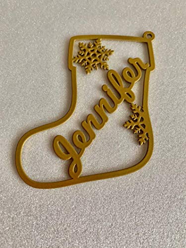 Personalized Christmas Name Ornament Custom Gift Name Tags Xmas Bauble Hanging Decorative Metal Acrylic Wood Stocking Present Tag Tree Decorations Handmade Label Party Favor First Laser Cut Snowflake