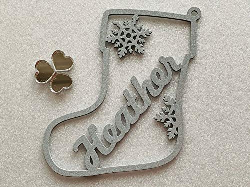 Personalized Christmas Name Ornament Custom Gift Name Tags Xmas Bauble Hanging Decorative Metal Acrylic Wood Stocking Present Tag Tree Decorations Handmade Label Party Favor First Laser Cut Snowflake