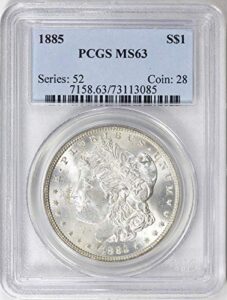 1885 morgan silver dollar 1885 morgan silver dollar pcgs ms-63 $1 ms-63 pcgs ms