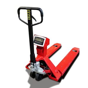 pec pallet jack forklift with build-in scale, 5000lbs capacity weighing, 48" standard fork, fully assembled for heavy-duty industrial and warehouse (without printer)