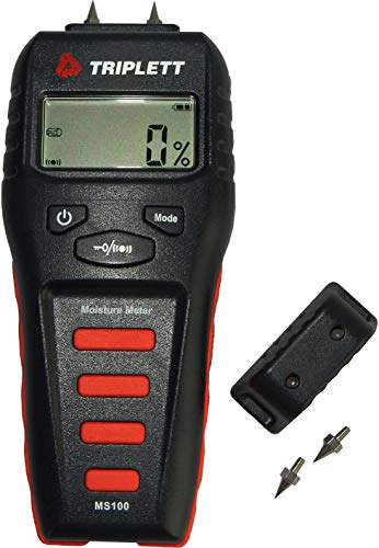 Triplett MS100 Pin Moisture Meter for Wood and Building Materials with Audible Indicator