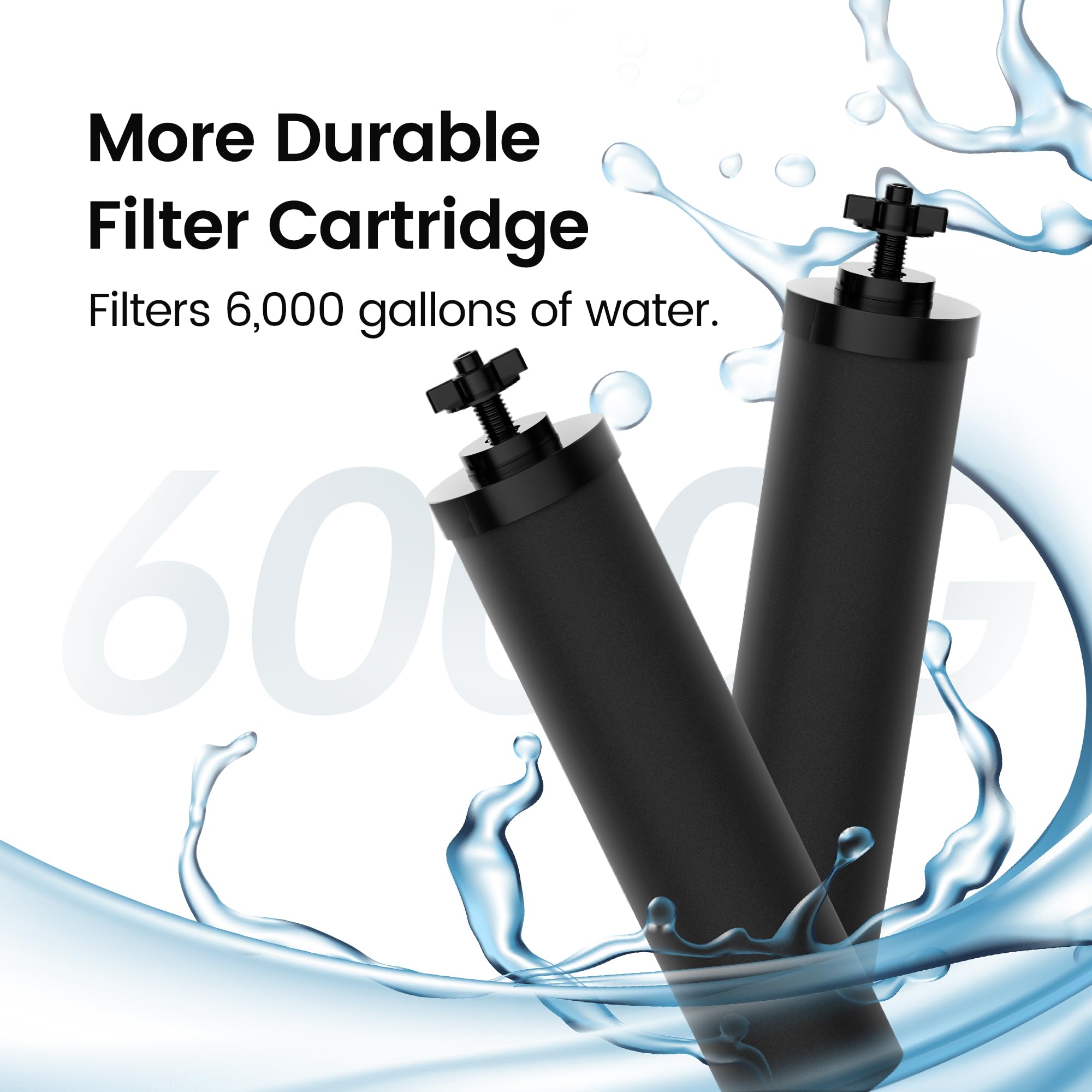 Filterlogic NSF/ANSI 372 Certified Water Filter, Replacement for Berkey® Black Filters (BB9-2) & Fluoride Filters (PF-2®) Combo Pack and Berkey®Gravity Filter System