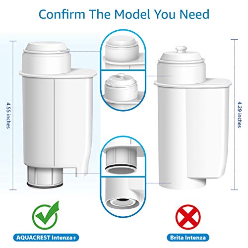 AQUACREST TÜV SÜD Certified Coffee Water Filter, Replacement for Brita® Intenza® Water Filter Gaggia®, Philips®, Saeco®, CA6702/00, Intenza® Coffee Filter (Pack of 4)