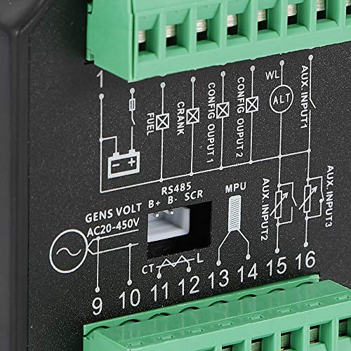 Generator Controller DC20D Genset Controller Automatic Generator Start Controller Module Electronic Diesel Gasoline Engine Generator Controller Micro-Computer Control LED Display