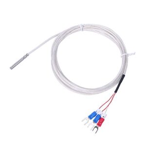 RTD Pt100 Temperature Sensor Probe, Jaybva Waterproof Stainless Steel Thermistor Three Wire High Precise Accuracy Range:-50℃ to 200℃ 6.6 Feet Wire