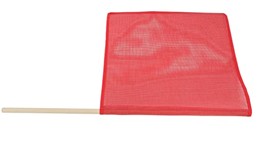 Mytee Products Red Safety Flags for Trucks with Dowel, DOT Compliant - 18 Inch x 18 Inch High Visibility Vinyl Mesh Warning Flags, 4 Pack